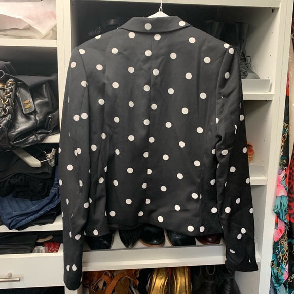 Women’s casual blazer coat polkadot black white - Picture 2 of 3